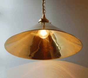 16 inch Brass Coolie Shade Pendant Lamp in polished brass finish no.49