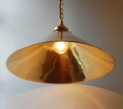 16 Inch Brass Coolie Shade Pendant Lamp, 16 Inch Coolie Lamp Shade