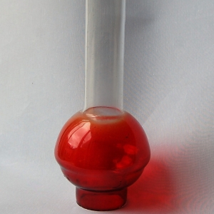 Red-glass oil lamp chimney no.28