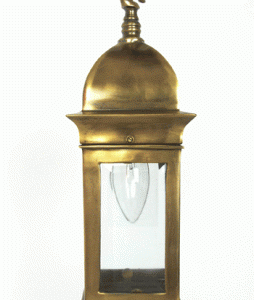 Unfretted Moorish hanging lantern in antique brass finish no.10