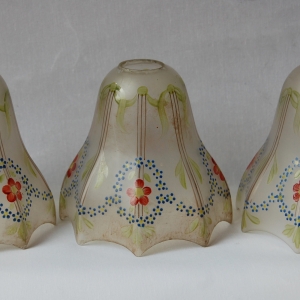 Set of six hand painted antique shades no. 36