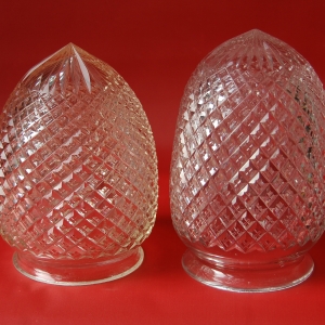 Two of antique cut-glass shades no.50 A