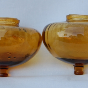 Pair of Amber-glass Font no.26