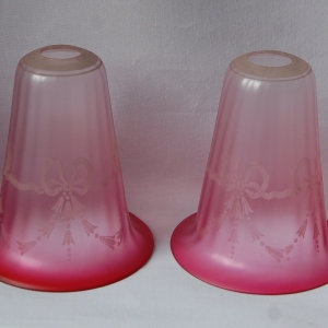 Set of four antique rose glass shades no. 121