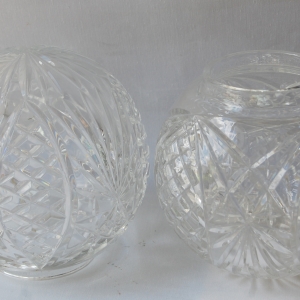 Two heavy multiple-cut glass shades no110