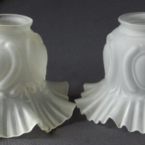 Two antique frosted-glass shades no.207