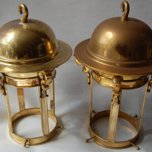 Two large Blickling hanging lanterns in old tarnish brass finish no.2